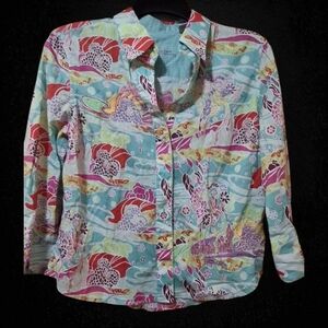 Colorful Robert Graham Embroidered Button-Up Shirt